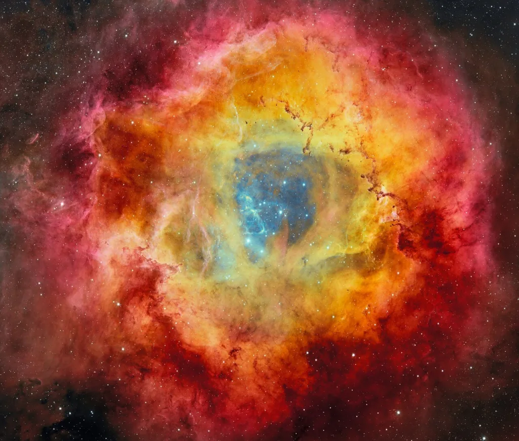 سديم الوردة أو Rosette Nebula is NGC 2244